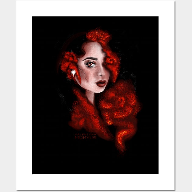 Red woman Wall Art by valentyna mohylei